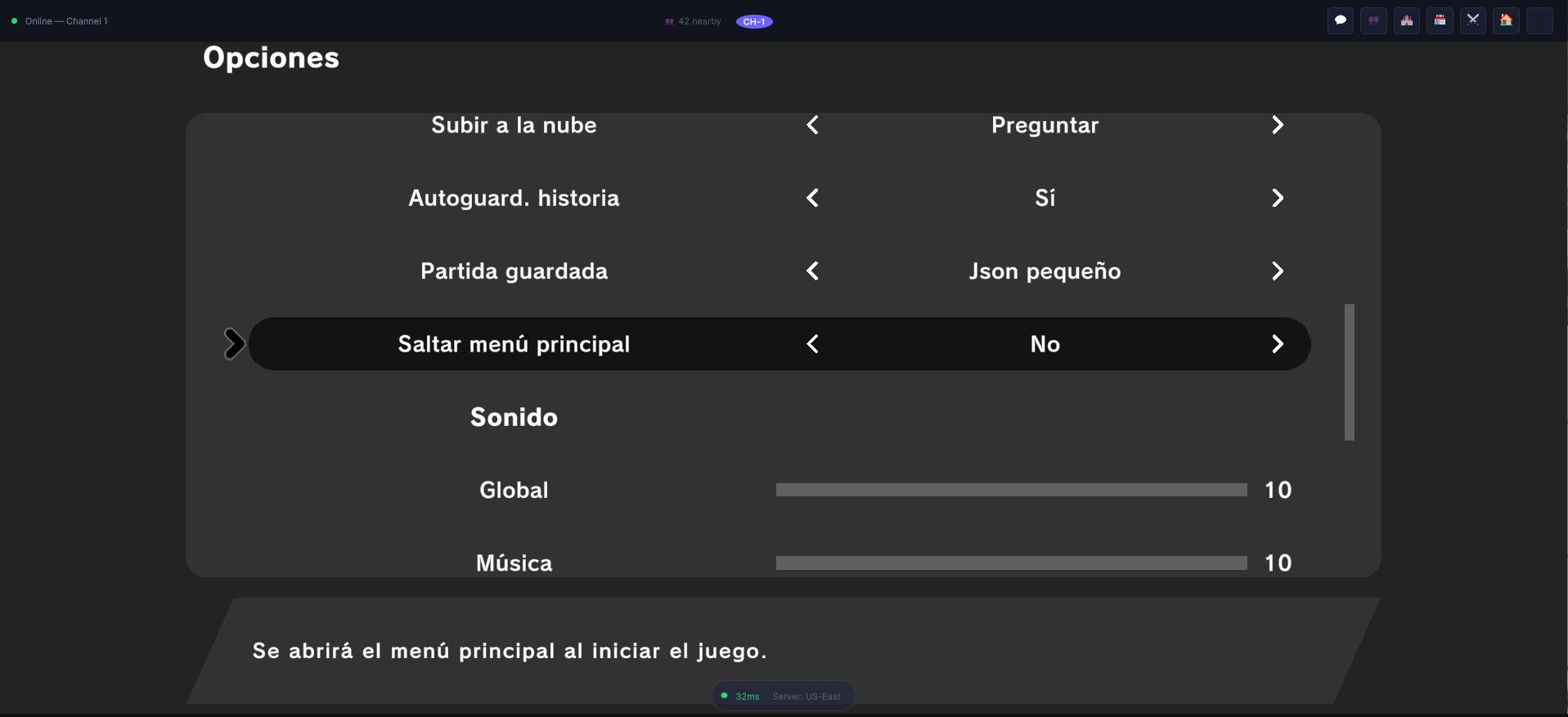 Opciones relacionadas con el guardado